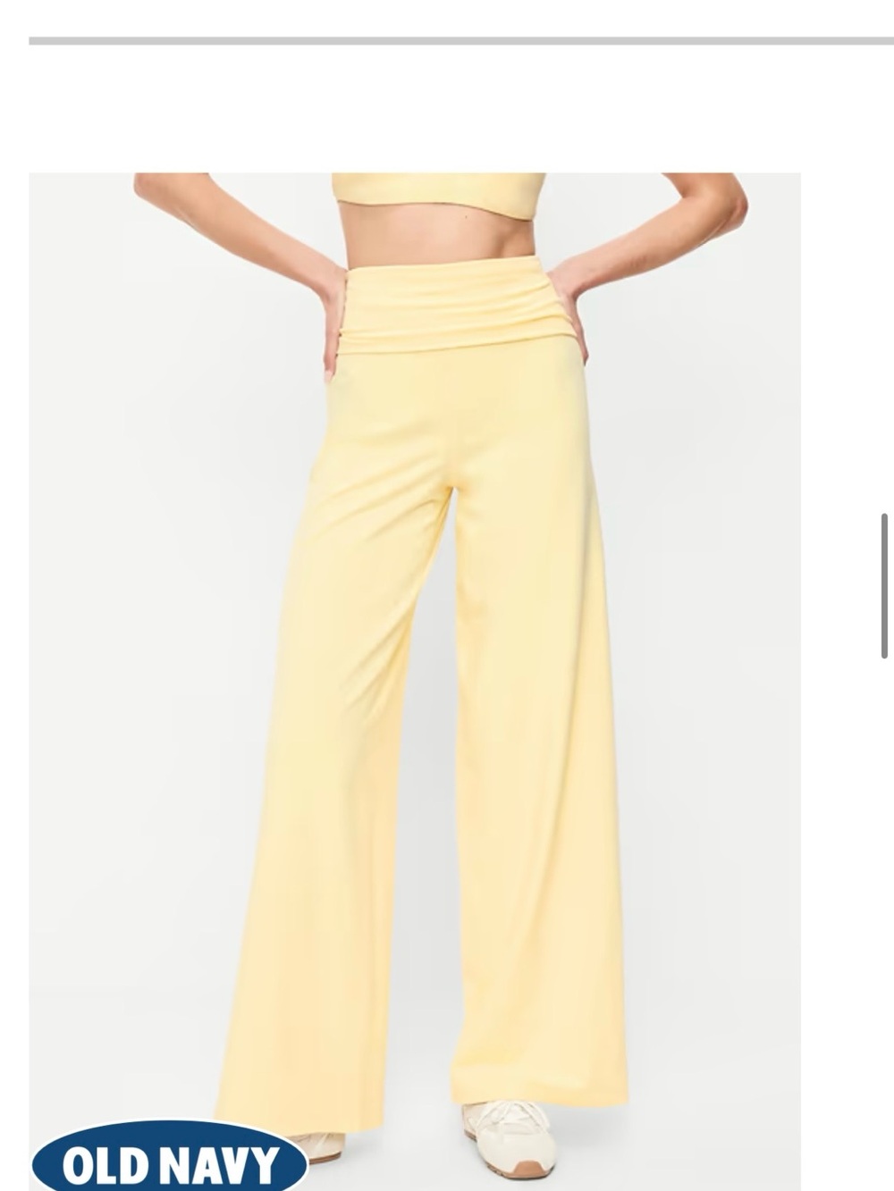 Old Navy High Waisted PowerChill Fold-Over Wide Leg Pants